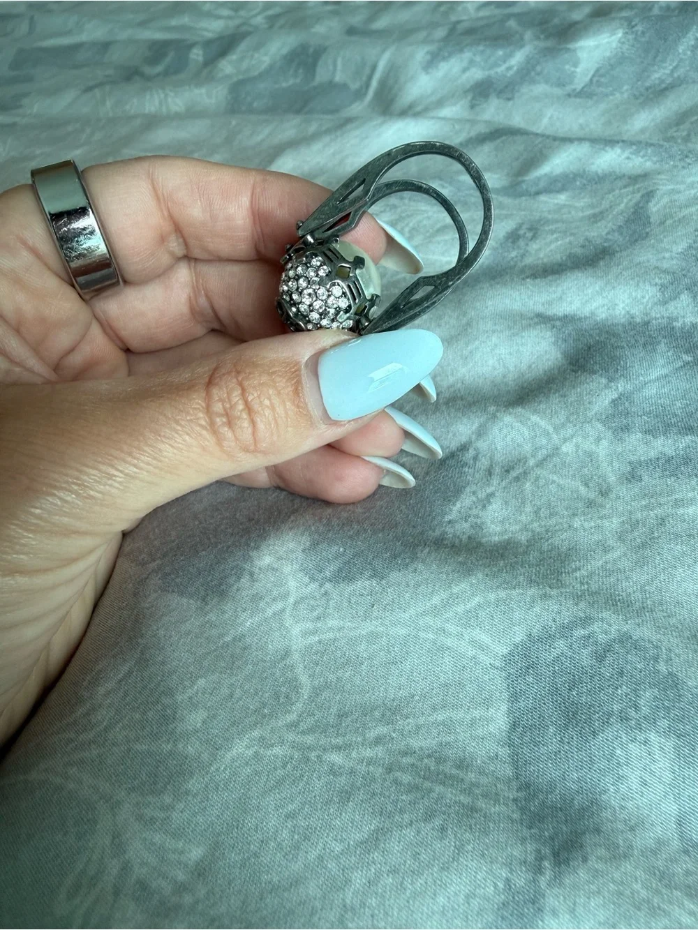Silver Crystal Cluster Statement Ring - Silver